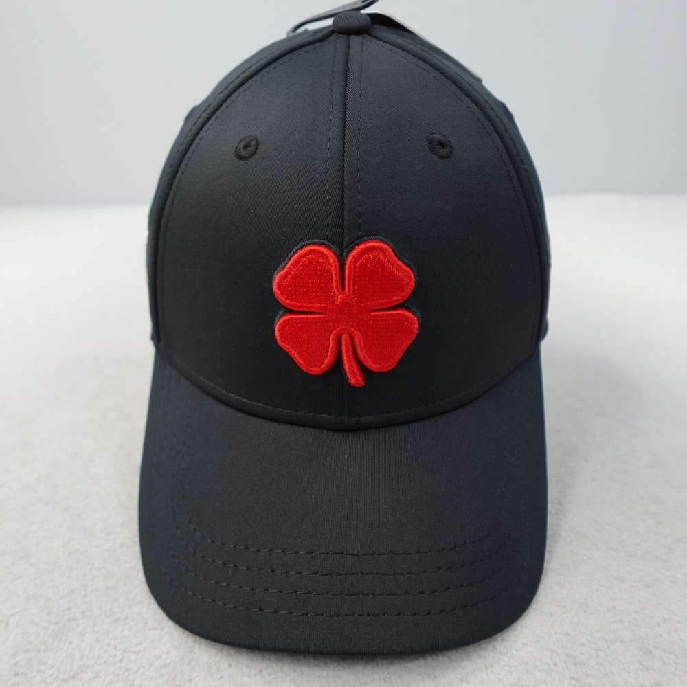 Black Clover Hat Mens XL Black Red Premium Performance Golf Cap Fitted Red Barn